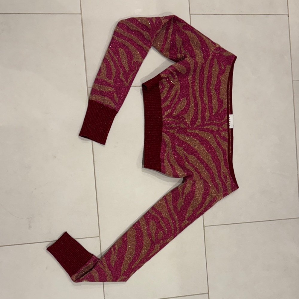 Herve Leger Burgundy and Gold Sweater